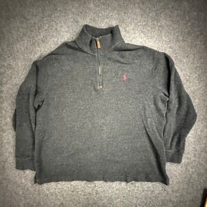 Polo Ralph Lauren Men's Charcoal Heather 1/4 Zip Pullover Sweatshirt 1XB